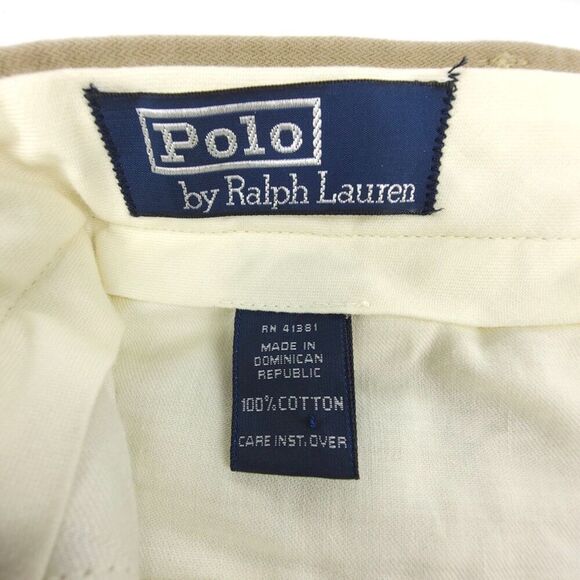 VINTAGE Polo Ralph Lauren 90s Tailored Pleated Cuffed Chino Pant 34 Old Money - Picture 2 of 8